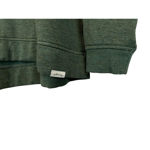 Orvis Cozy Crewneck Long Sleeve Pullover  Size L  Green Heather Fleece Top - Picture 4 of 8